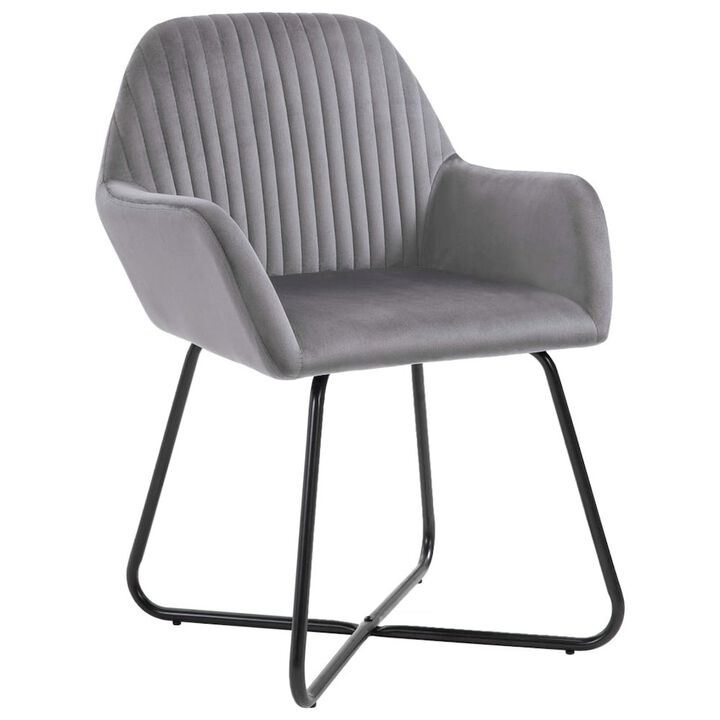 vidaXL Dining Chairs 2 pcs Gray Velvet