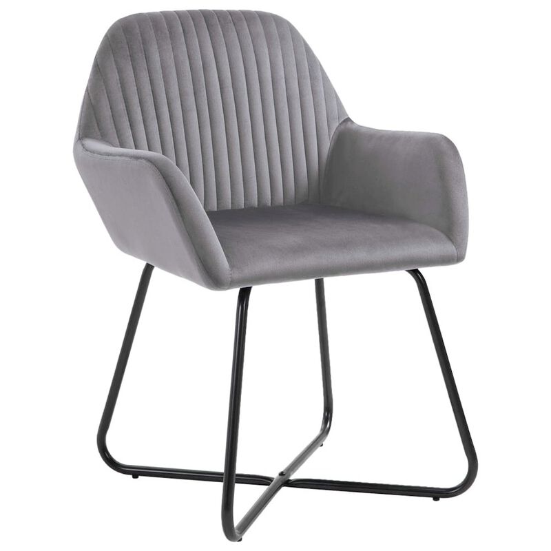 vidaXL Dining Chairs 2 pcs Gray Velvet