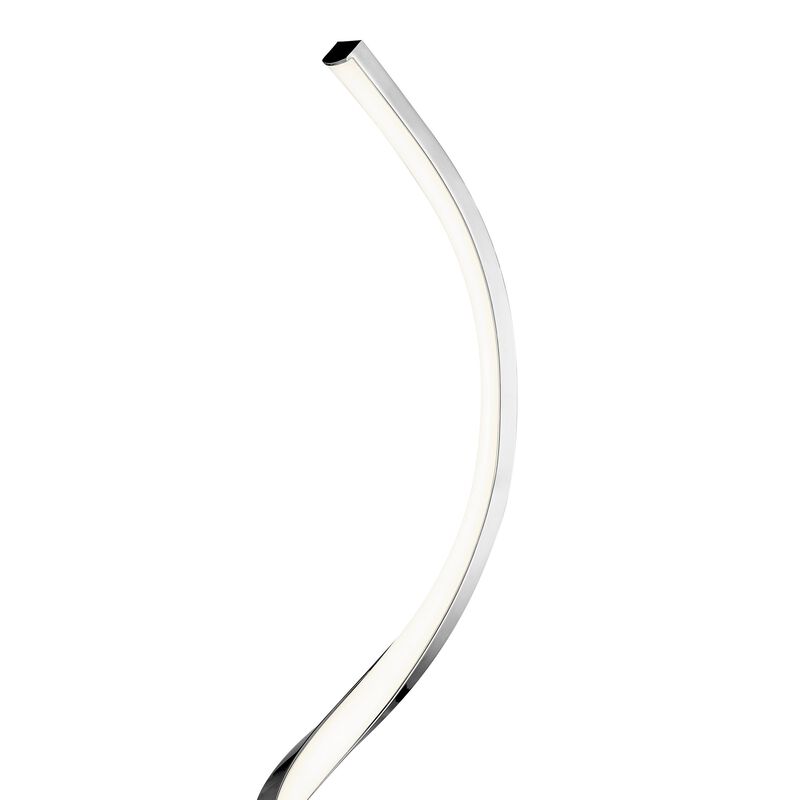 Modern Spiral Table Lamp Chrome Metal Dimmable Integrated LED