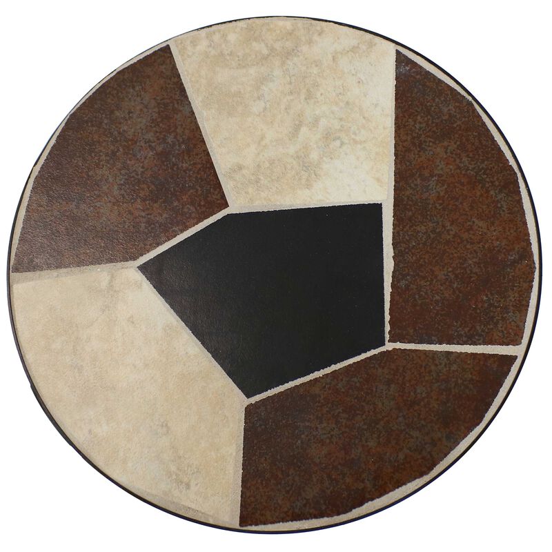Sunnydaze 12.75 in Mosaic Ceramic Tile Round Patio Side Table Plant Stand