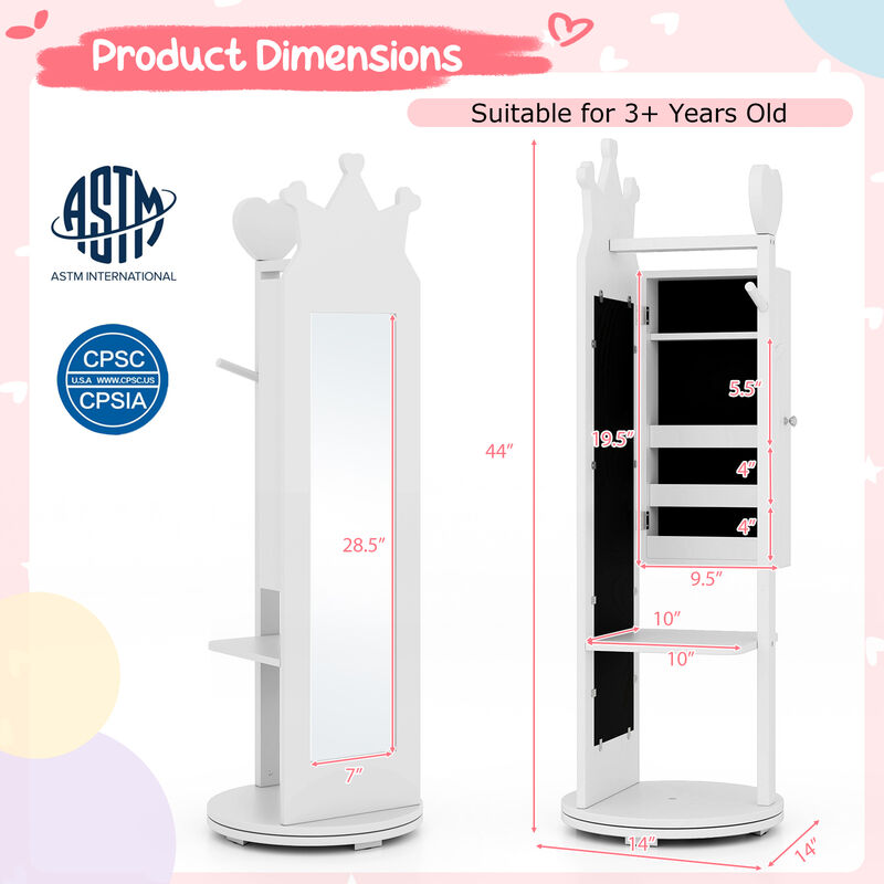 Kids Room Furniture Set Princess Vanity Table and Stool Set with Mirror and Drawer