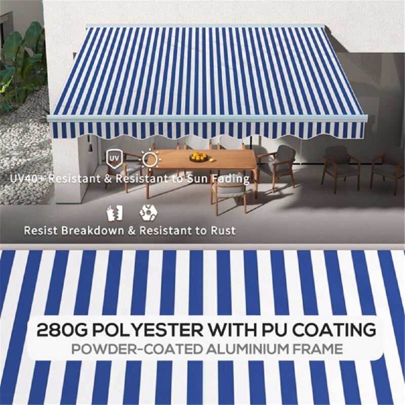 Remote-Controlled Retractable Patio Awning, Weather-Resistant Motorized Canopy