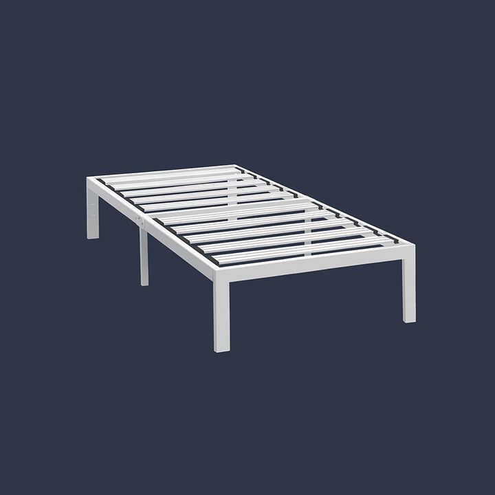 Hivvago Twin size Heavy Duty Steel Platform Bed Frame in White