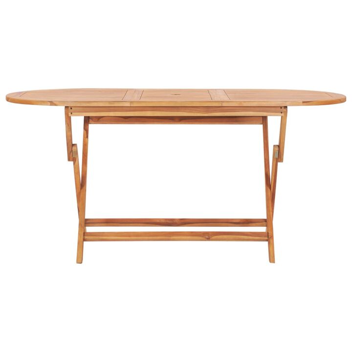 vidaXL Folding Garden Table 62.9"x31.4"x29.5" Solid Teak Wood