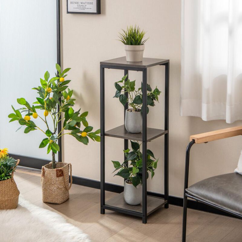 Hivvago 3-Tier Tall Metal Plant Stand Corner Plant Holder with Anti-tipping Device