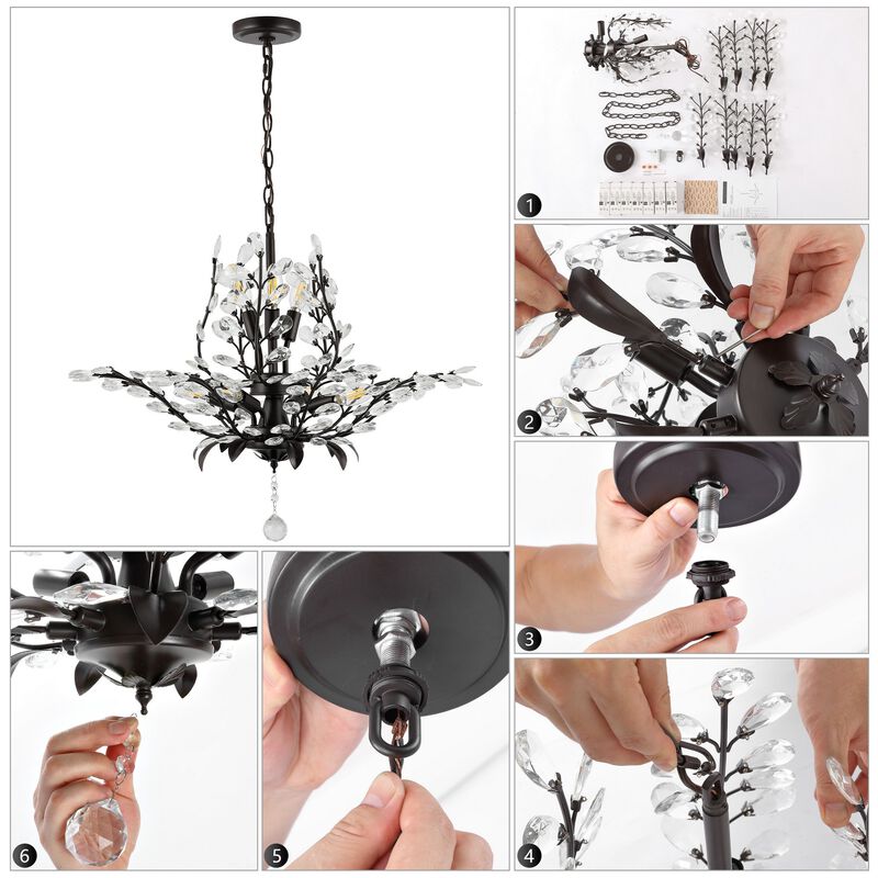 Diantha 7-Light Contemporary Bohemian Iron/Acrylic LED Pendant