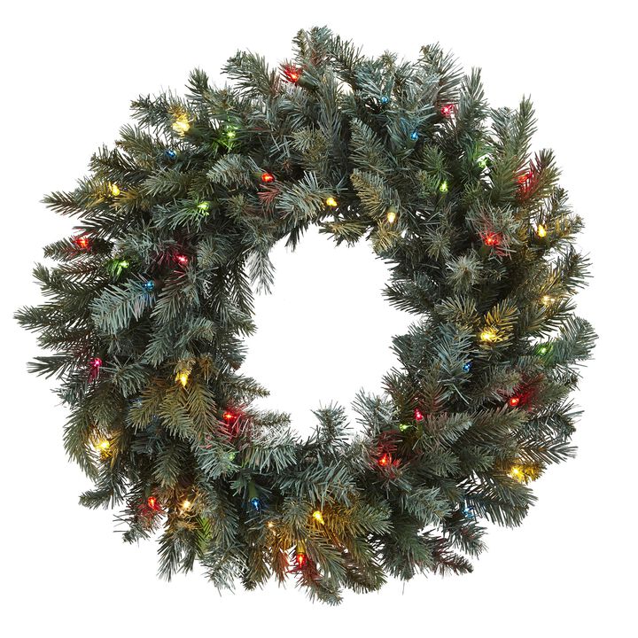 Hivvago 30" Pine Wreath w/Colored Lights Hivvago 30" Pine Wreath w/Colored Lights