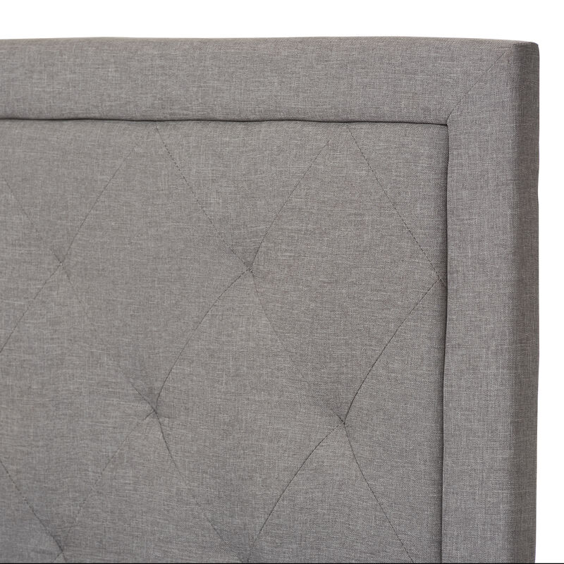 Baxton Studio Paris Modern and Contemporary Grey Fabric Upholstered Twin Size Tufting Bed