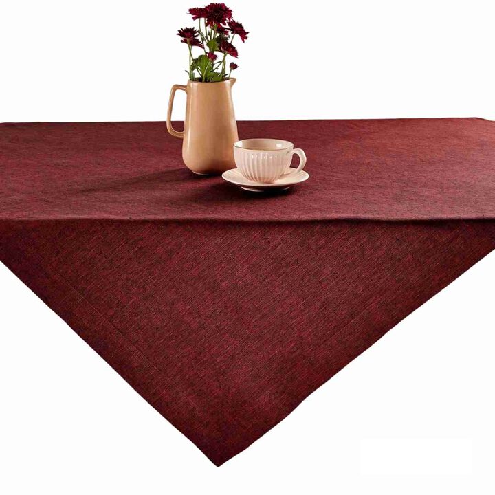 Solino Home 100% Pure Linen Table Throw 52 x 52 Inch | Athena