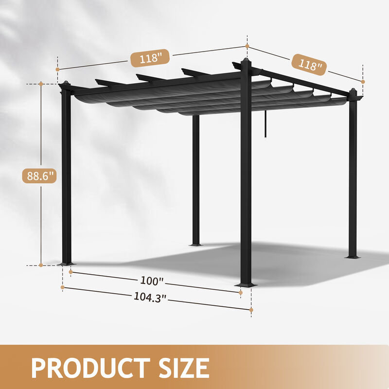 Metal Frame Outdoor Pergola for Backyard Entertaining