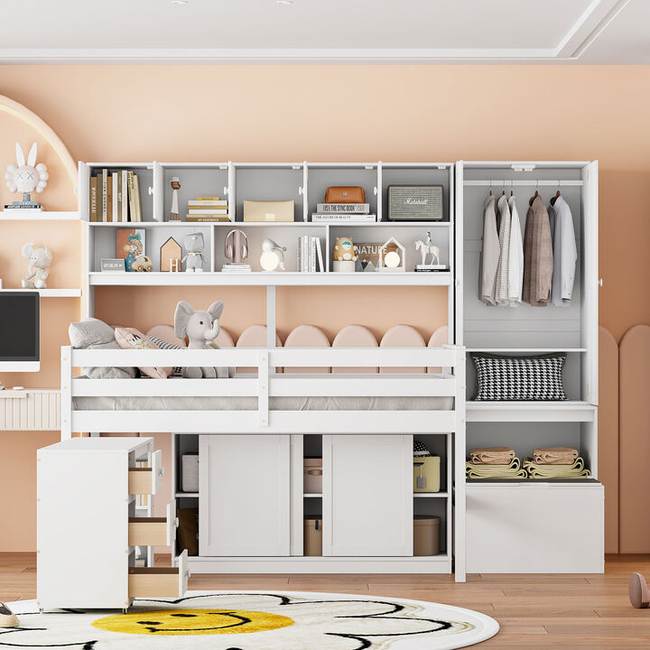 Merax Storage Loft Bed  with Desk