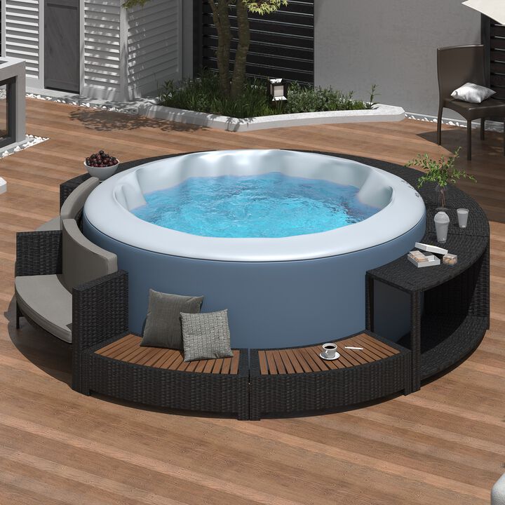 Merax Spa Frame Patio Rattan Sofa Set
