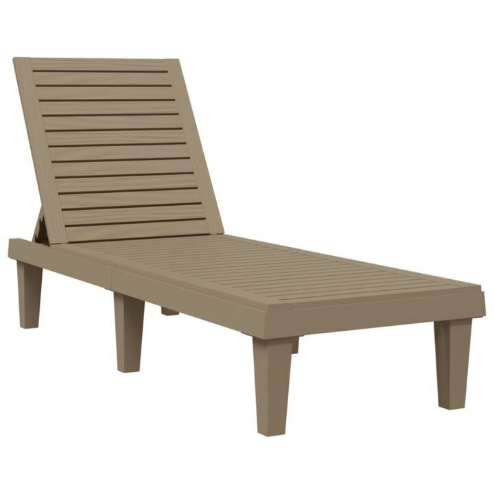 vidaXL Sun Lounger Light Brown 61"x22.8"x32.7" Polypropylene