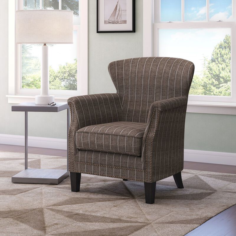 Jofran Layla Classic Upholstered Accent Chair with Nailhead Trim