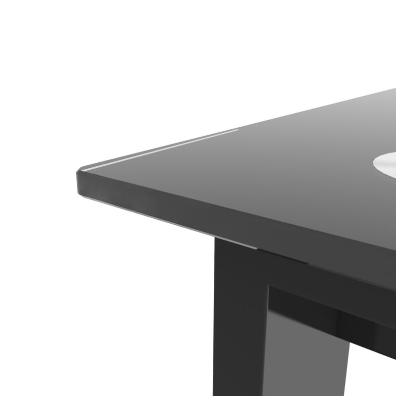 Modern Tempered Glass Dining Table, Simple Rectangular Metal Table Legs Living Room Kit