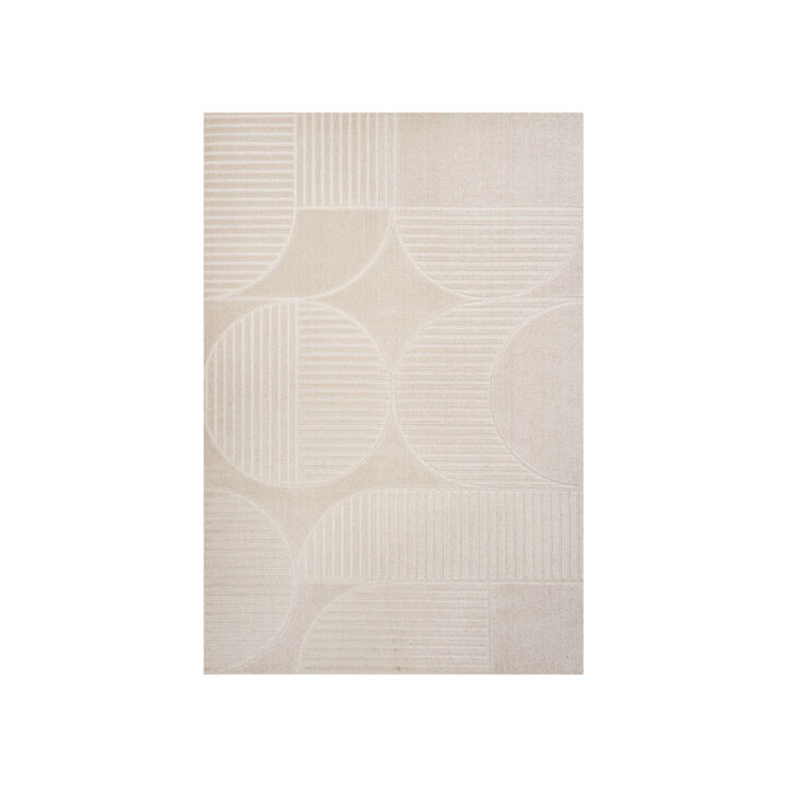 Nordby High-Low Geometric Arch Scandi Striped Indoor/Outdoor Area Rug