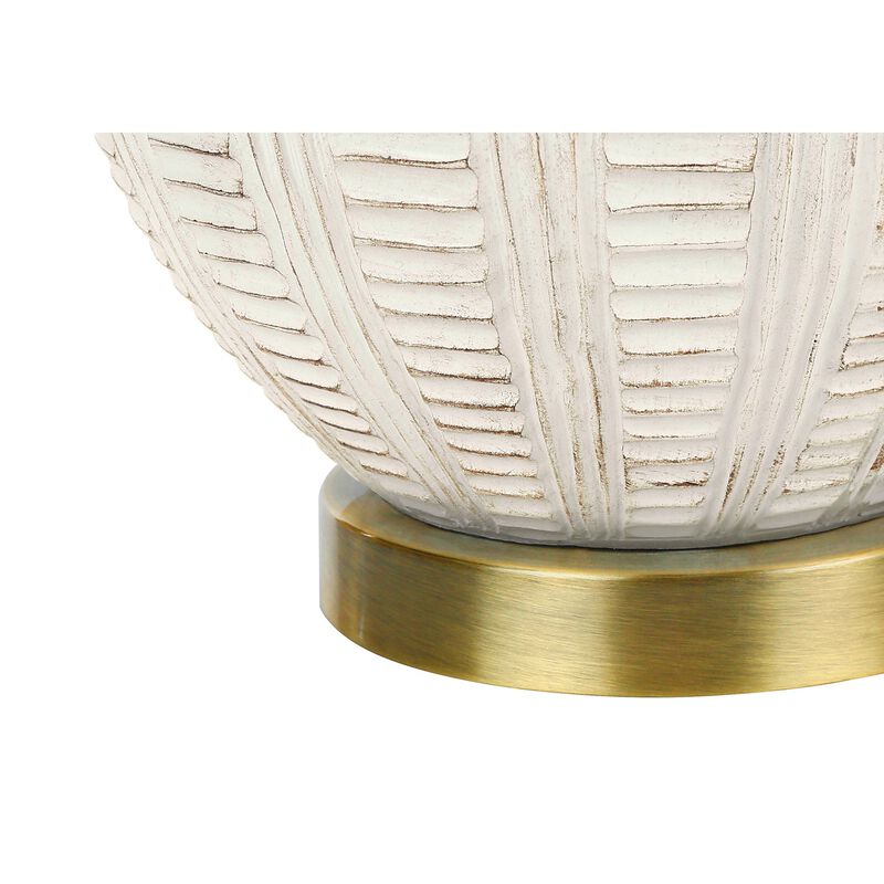 Monarch Specialties I 9617 - Lighting, 21"H, Table Lamp, Ivory / Cream Shade, Cream Resin, Transitional