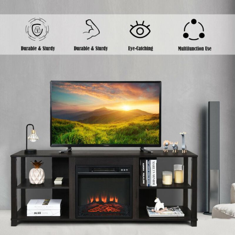 Hivvago 2-Tier TV Storage Cabinet Console with Adjustable Shelves