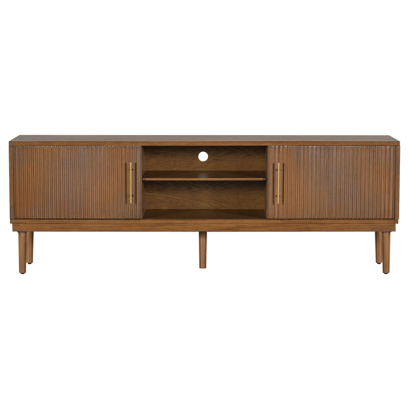 Merax Side Cabinet TV Stand with Sliding Doors