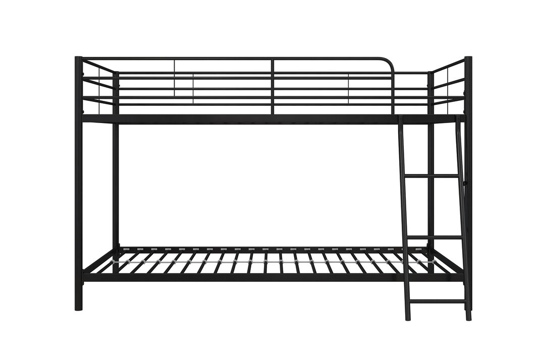 Fulton Small Space Bunk Bed, Twin over Twin, Black