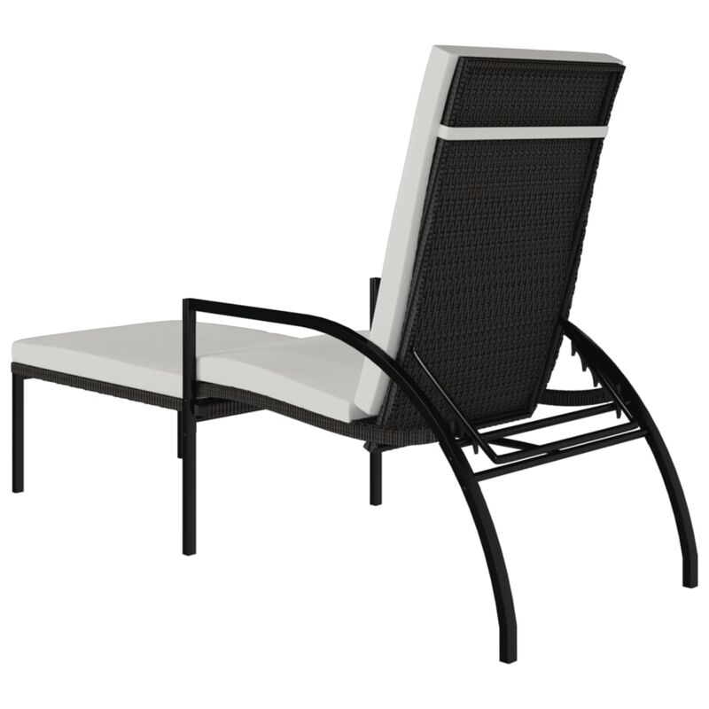 vidaXL Comfortable Sun Lounger with Footrest - PE Rattan Brown - Adjustable Backrest - Ideal for Poolside, Balcony, Garden - Sturdy Steel Frame - Wide Armrests and High Backrest