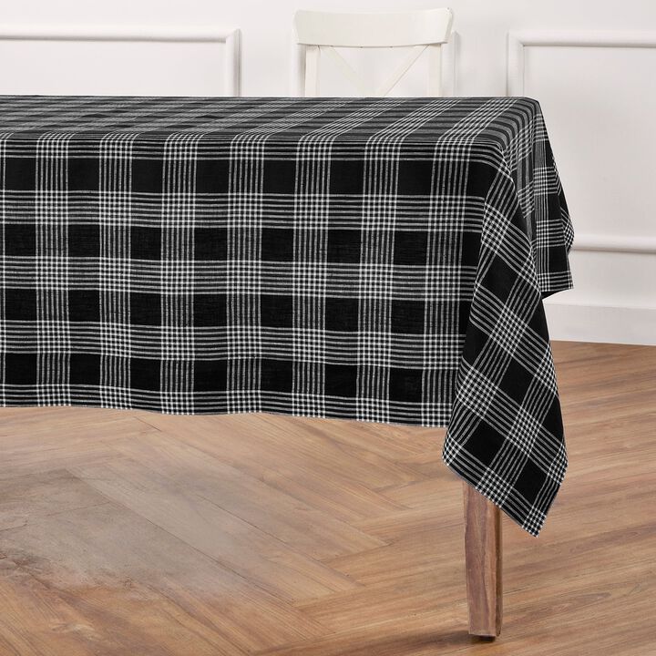 Solino Home 100% Pure Linen Tablecloth | Glen Check for Spring and Easter