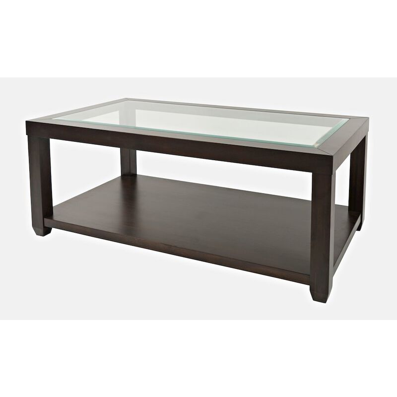 Jofran Urban Icon Contemporary Rectangular Glass Inlay Coffee Table
