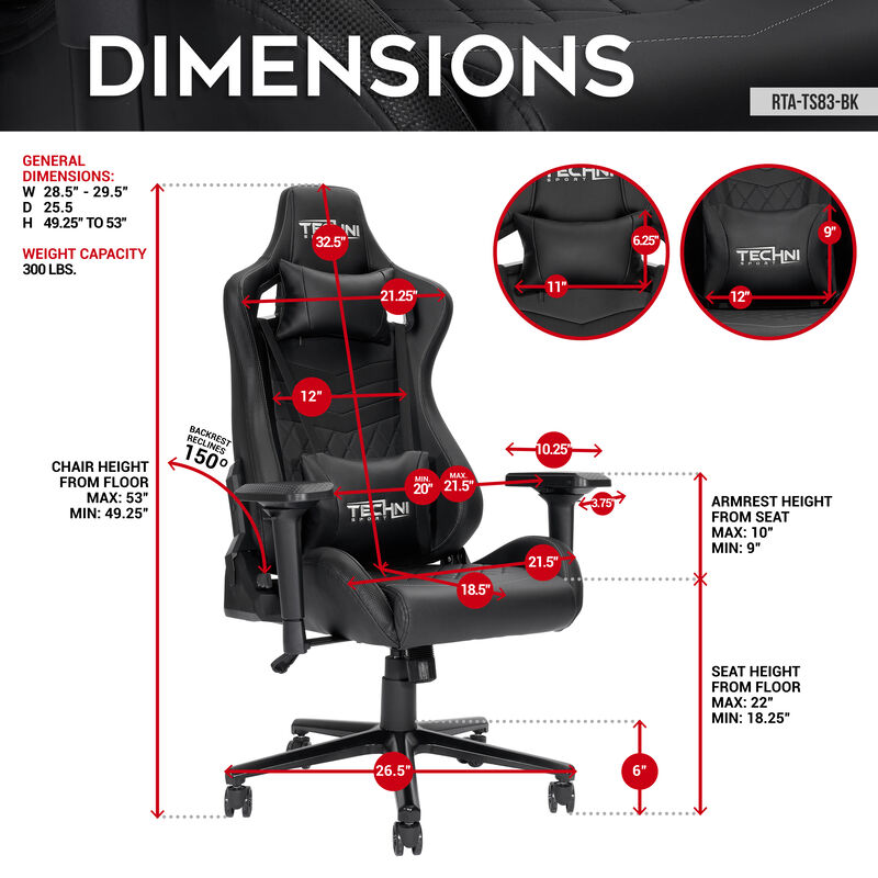 Streamdale Ergonomic High Back Racer Style Pc Gaming Chair