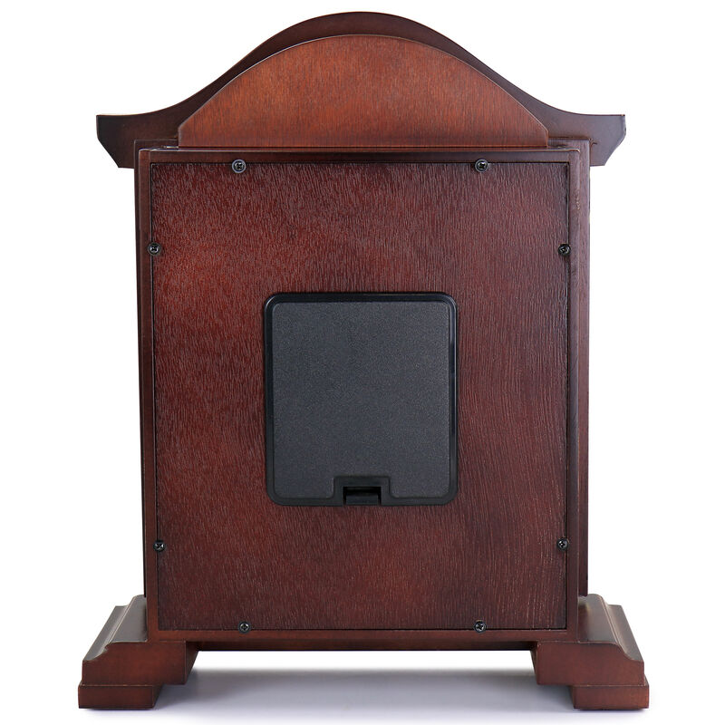 Bedford Clock Collection Redwood Mantel Clock with Chimes