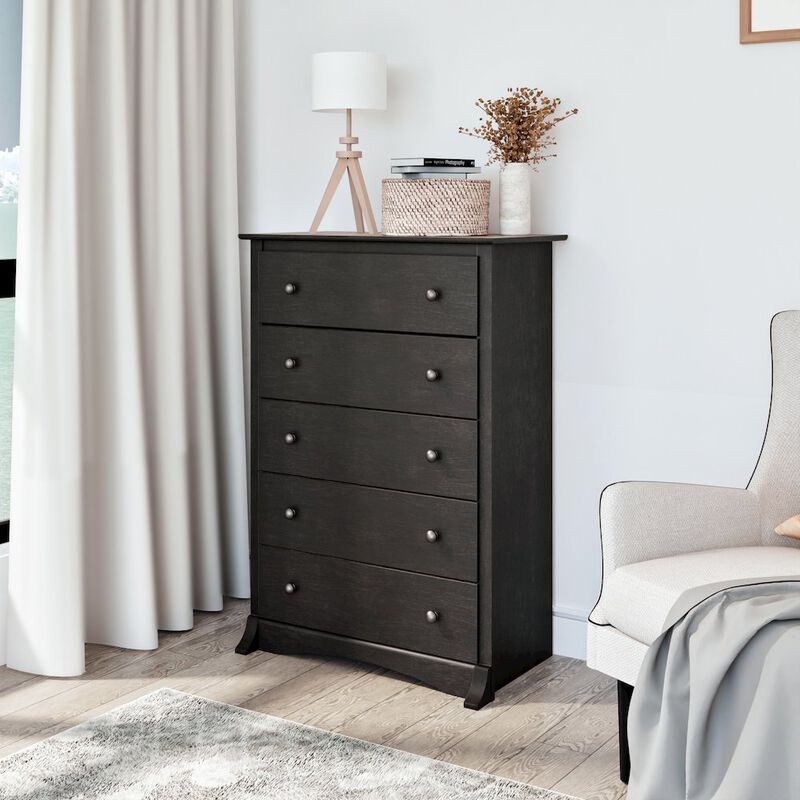 Prepac Sonoma 5-Drawer Chest, Washed Black