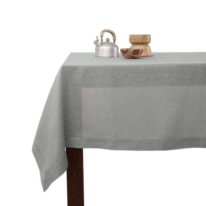 Solino Home 100% Pure Linen Tablecloth | Classic Hemstitch