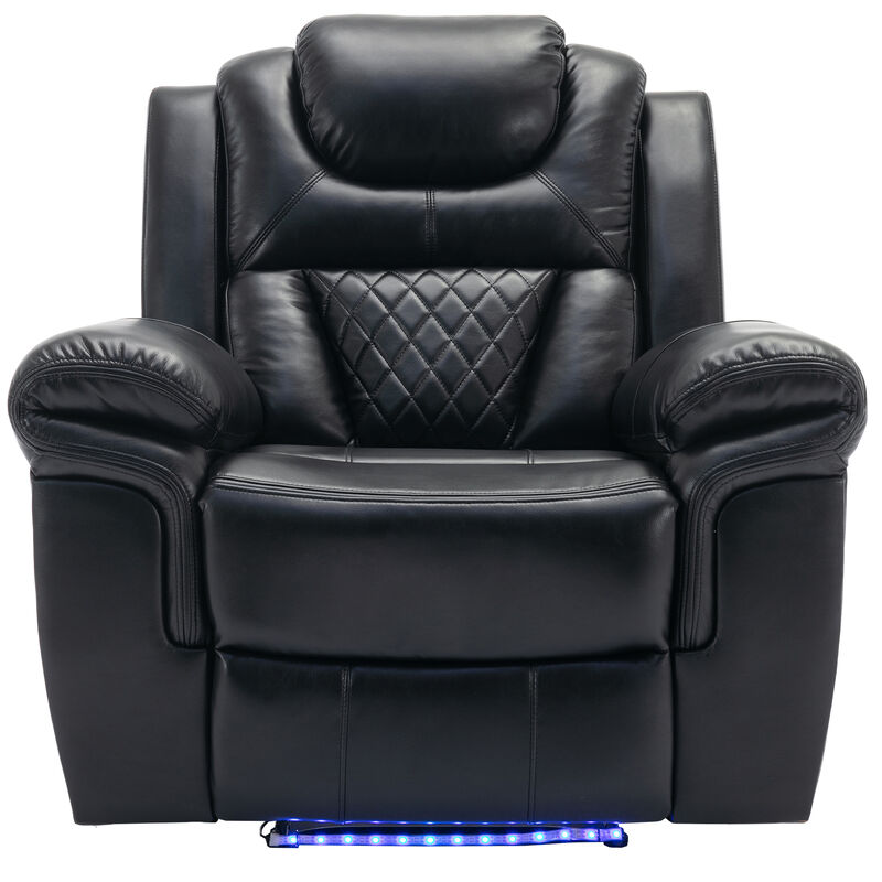 Merax Manual Recliner Chair with LED Light Strip