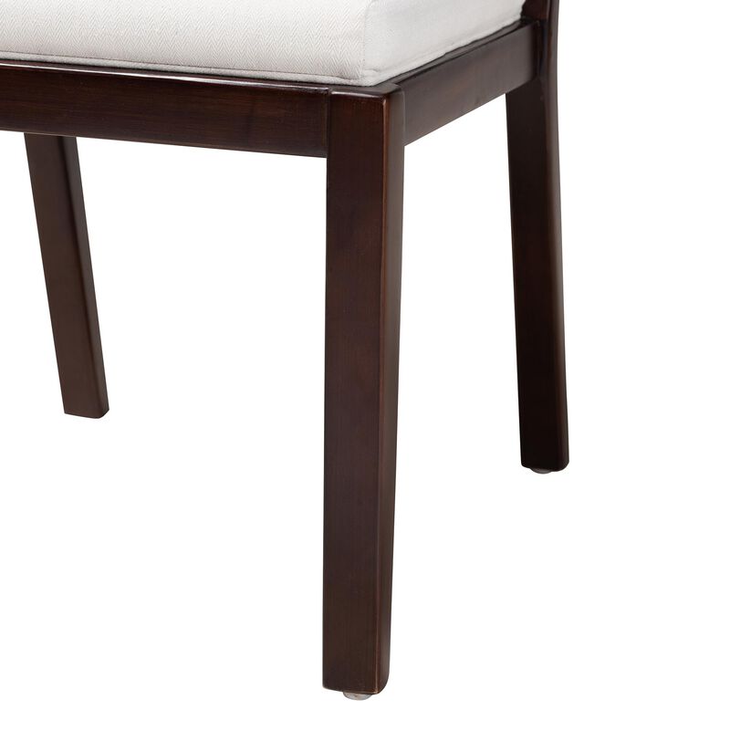 Bali & Pari Joana Modern Dark Brown Mahogany Wood and Natural Seagrass Dining Side Chair