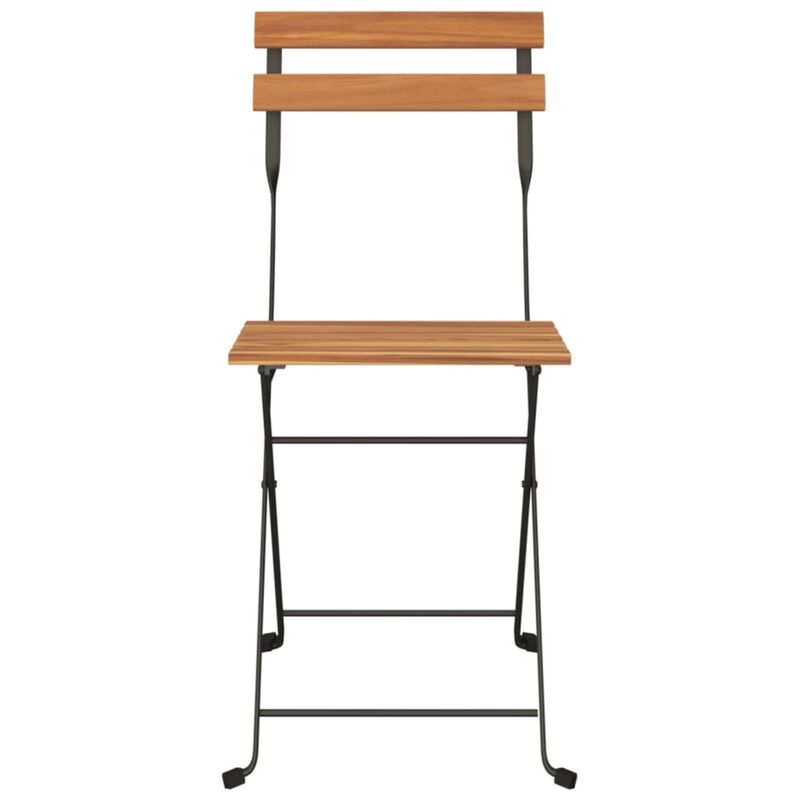 vidaXL Folding Bistro Chairs 6 pcs Solid Wood Teak and Steel