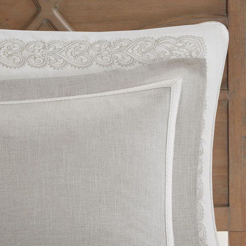 Belen Kox Natural Chain Stitch Embroidery 8pcs Comforter Set, Belen Kox