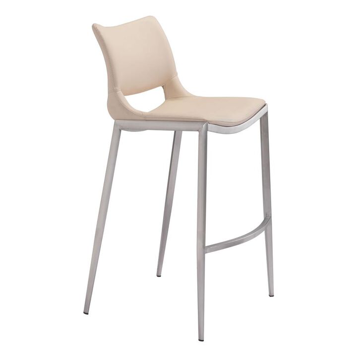 Belen Kox Ace Bar Chair (Set of 2), Light Pink &  Brushed Stainless Steel, Belen Kox