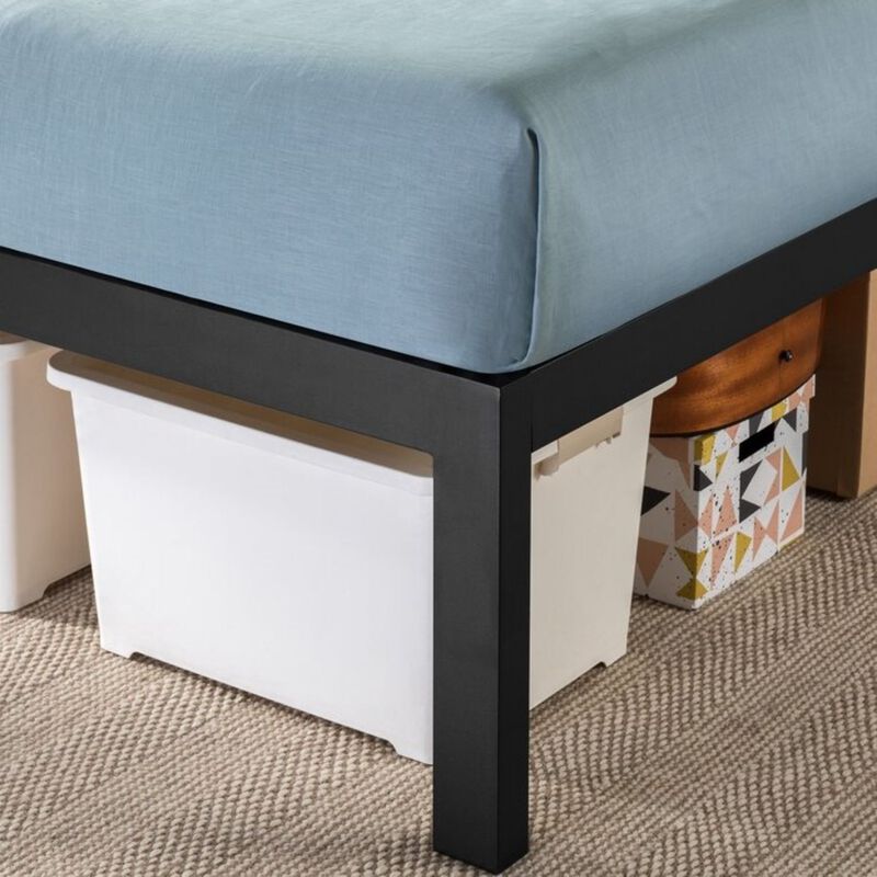 Hivvago Twin size 18 Inch Easy Assemble Metal Platform Bed Frame Wooden Slats