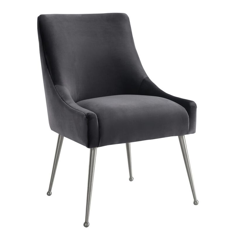 Belen Kox Luxurious Grey Velvet Dining Side Chair, Belen Kox