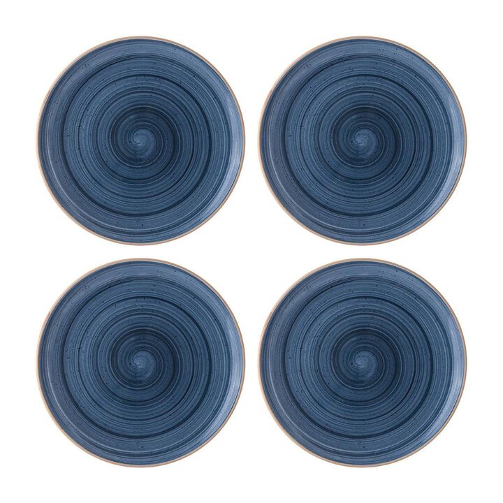 Dusk dia.10" Round Blue Porcelain Plate (Set of 4)