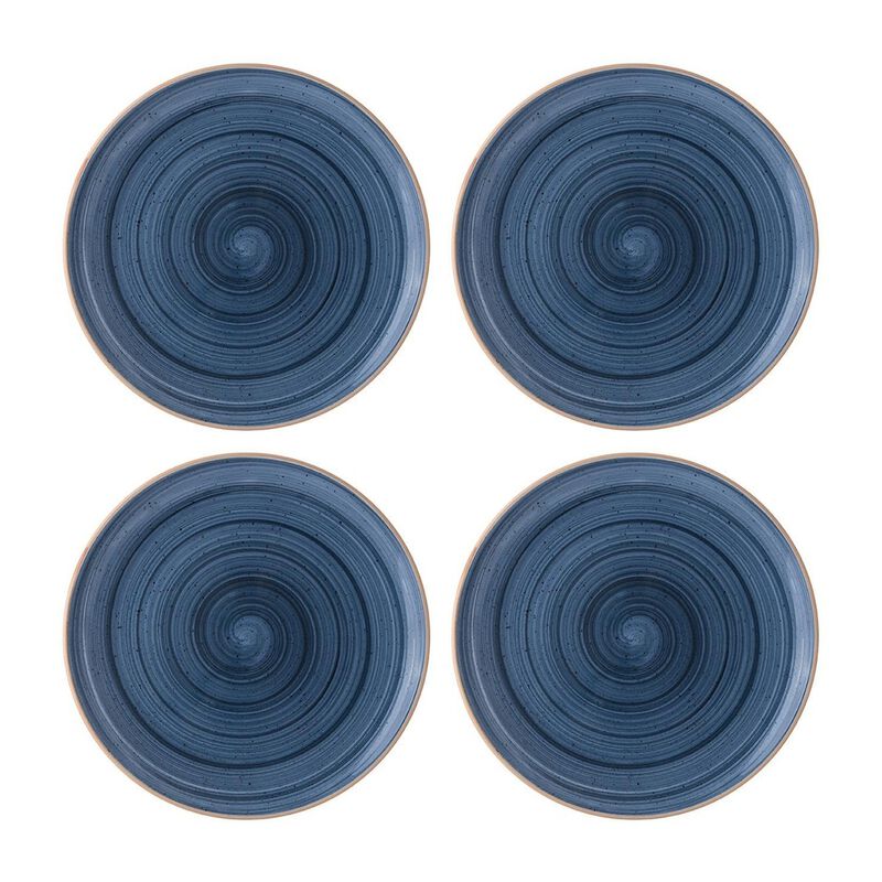 Dusk dia.10" Round Blue Porcelain Plate (Set of 4)