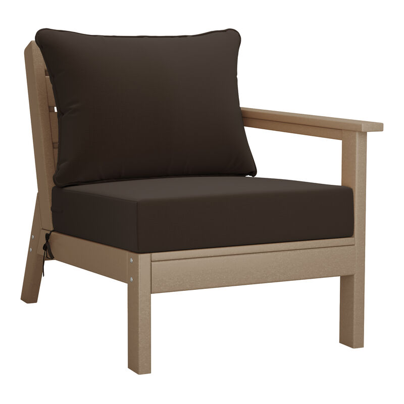 WestinTrends Outdoor Patio HDPE Loveseat Sofa with Patio Cushions