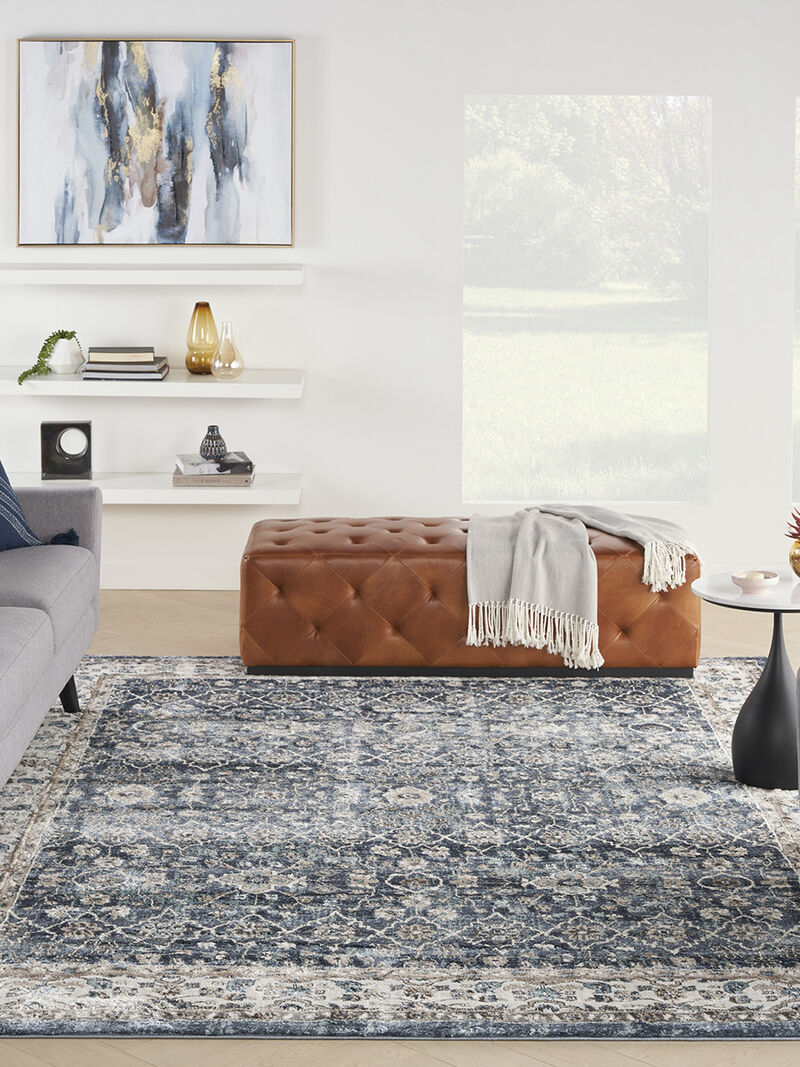 American Manor AMR01 Blue/Ivory 7'10" x 9'10" Rug