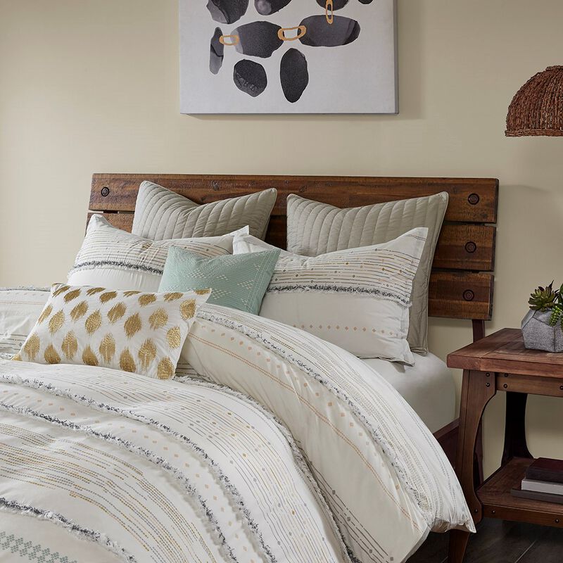 Gracie Mills Hogan Boho Chic Cotton Duvet Cover Set with Tassels