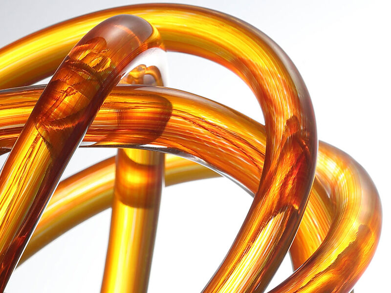 Hand Blown Infinity Knot Sommerso Art Orbit Glass Ball