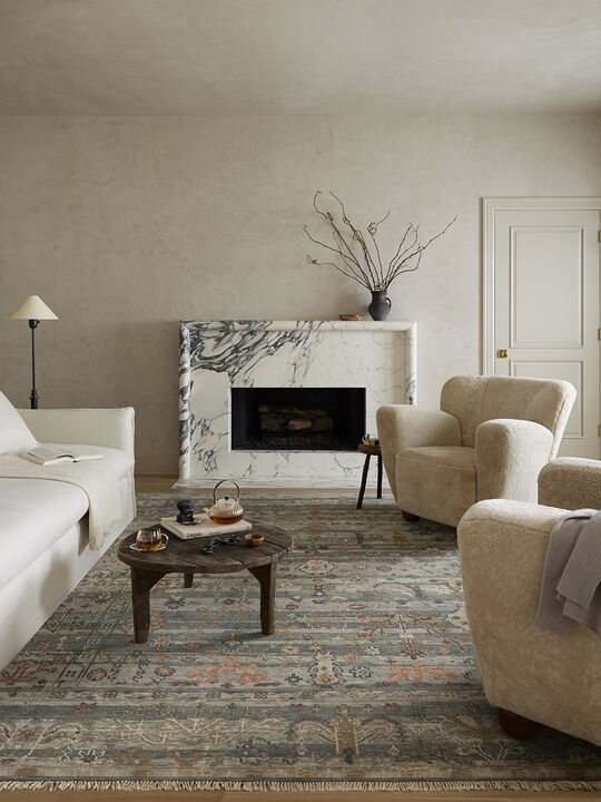 Dominic DOM03 Slate/Multi 18" x 18" Sample Rug