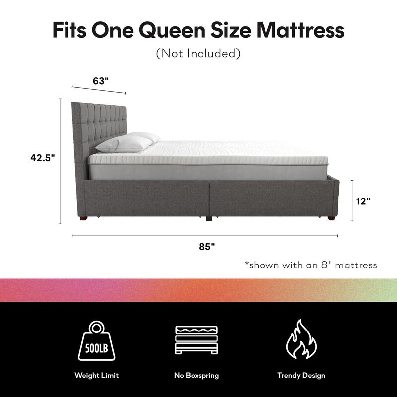 Elizabeth Upholstered Bed with Storage
