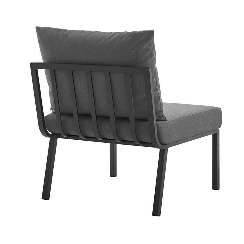Modway Riverside Outdoor Furniture, Armless Chair, Gray Charcoal