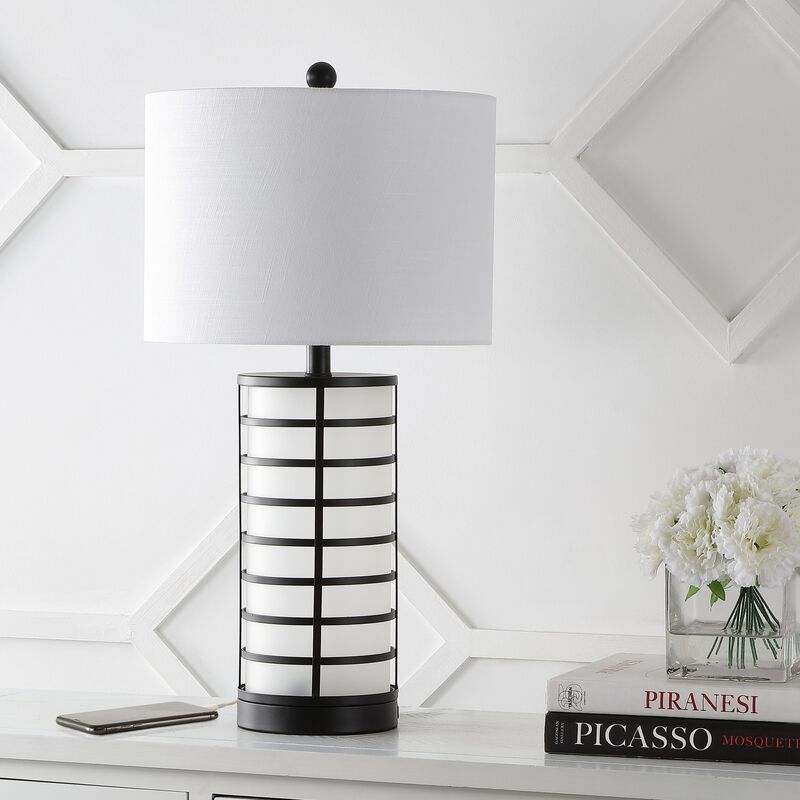 Jayce Modern Industrial Iron Nightlight LED Table Lamp with USB Charging Port