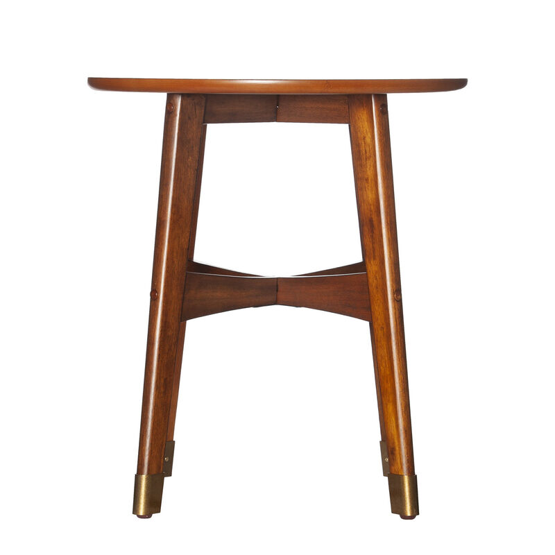 23"" Brown Solid Wood And Iron Rectangular End Table