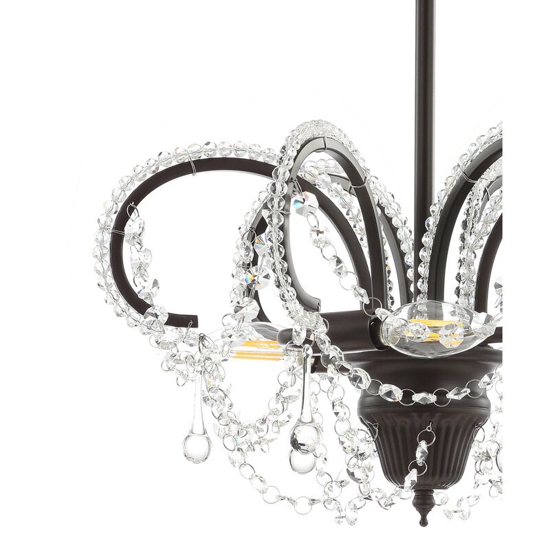 Caroline Metal/Crystal LED Adjustable Chandelier